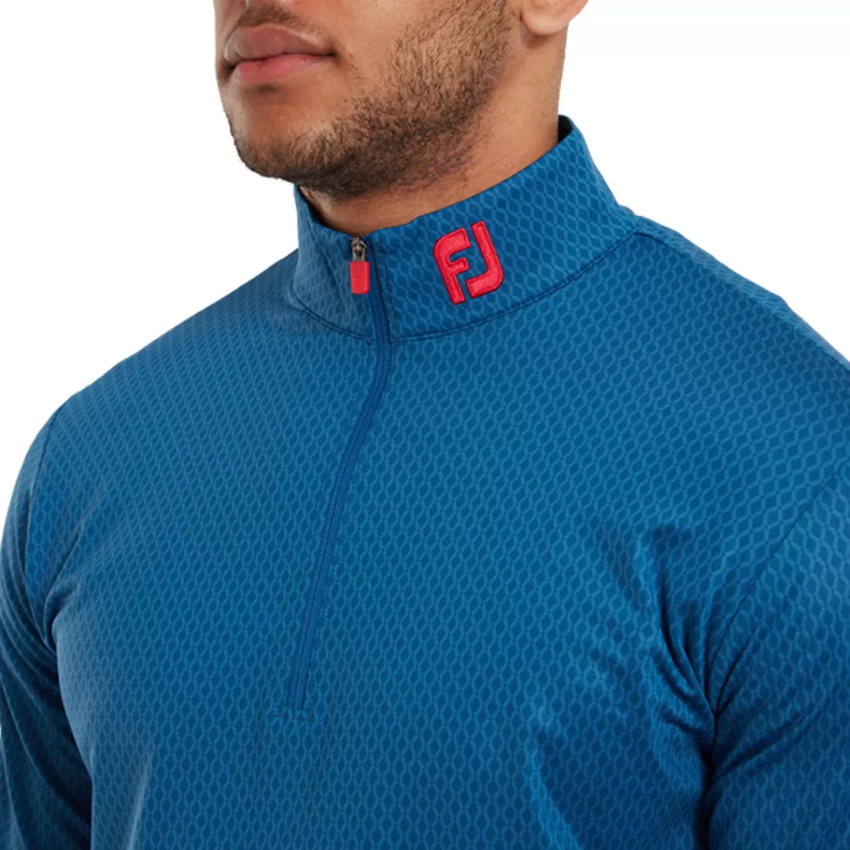 Fashion Men's Tonal Print Knit Half Zip Golf Mid Layer Men Men's Golf Sweaters