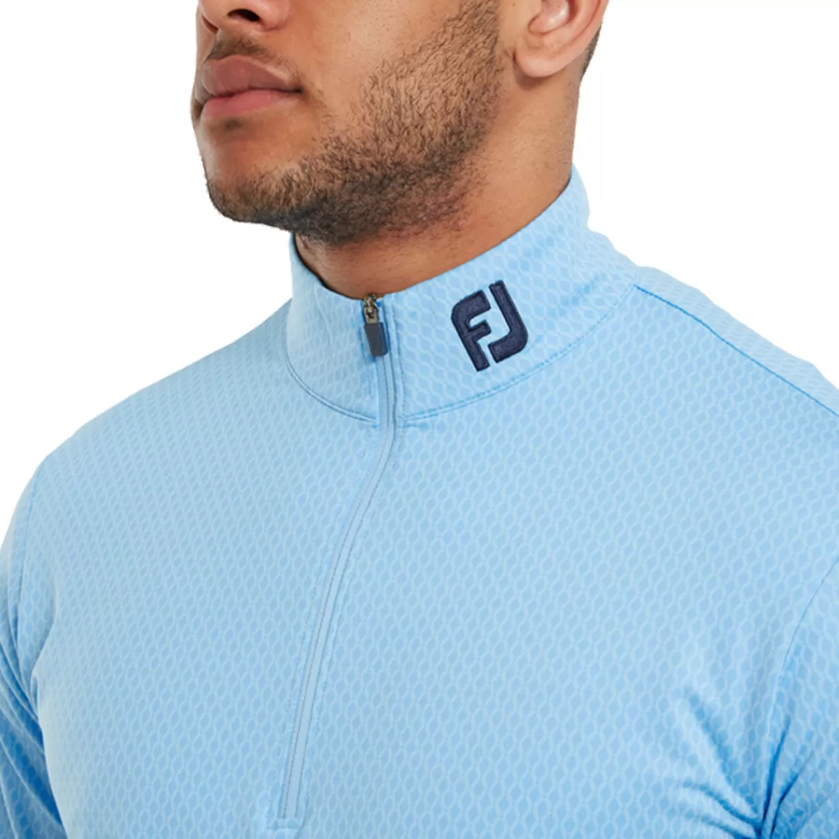 Fashion Men's Tonal Print Knit Half Zip Golf Mid Layer Men Men's Golf Sweaters