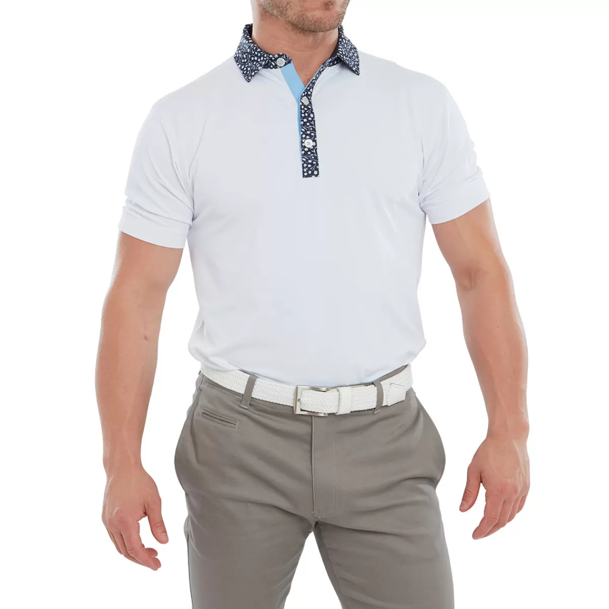Hot FootJoy Men's Tossed Tulip Trim Golf Polo Shirt