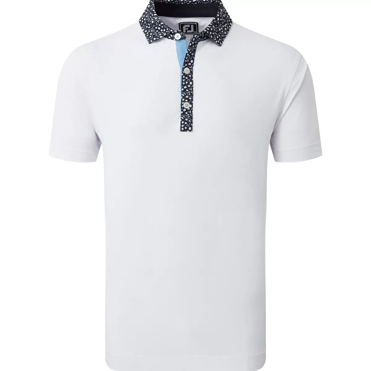 Hot FootJoy Men's Tossed Tulip Trim Golf Polo Shirt