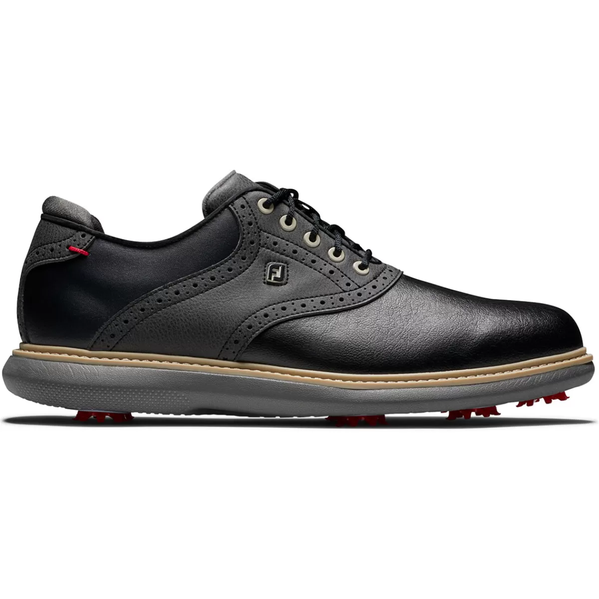 Shop FootJoy Men's Traditions Waterproof Spiked Golf Shoes Black