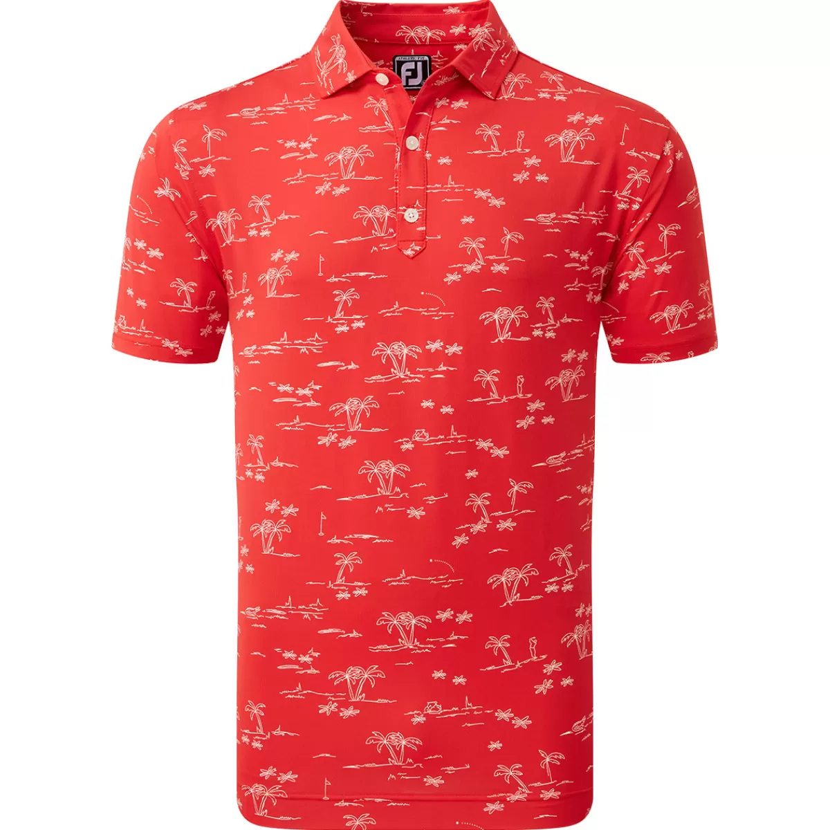Store FootJoy Men's Tropic Golf Print Polo Shirt