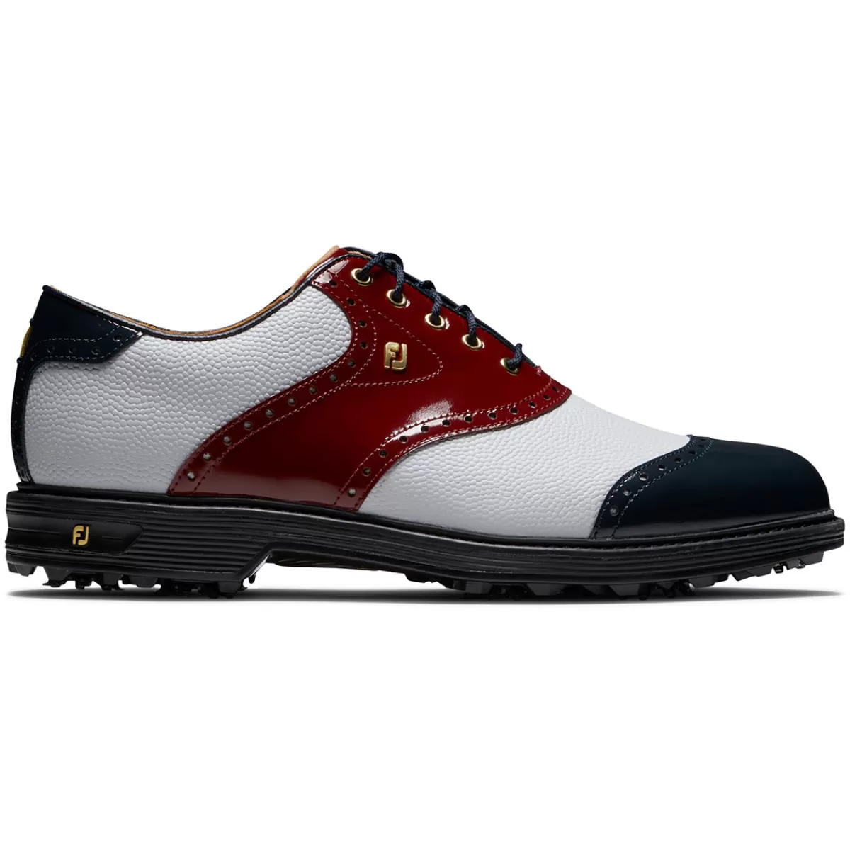 Best FootJoy Premiere Series Centennial Wilcox Waterproof Spiked Golf Shoes White/Blue/Red