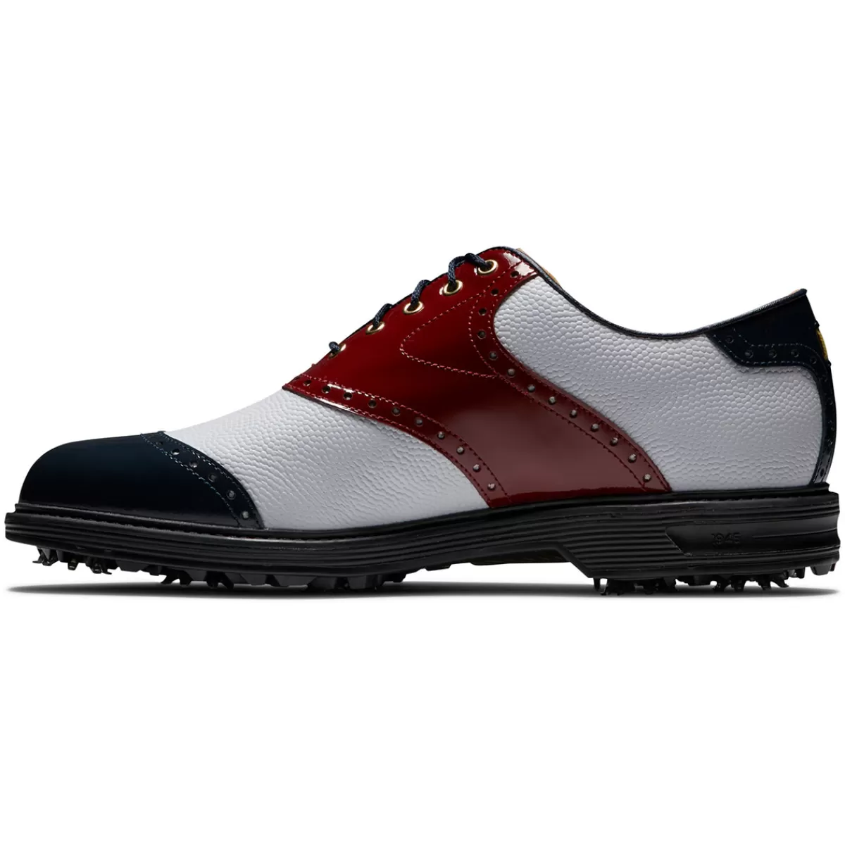 Best FootJoy Premiere Series Centennial Wilcox Waterproof Spiked Golf Shoes White/Blue/Red