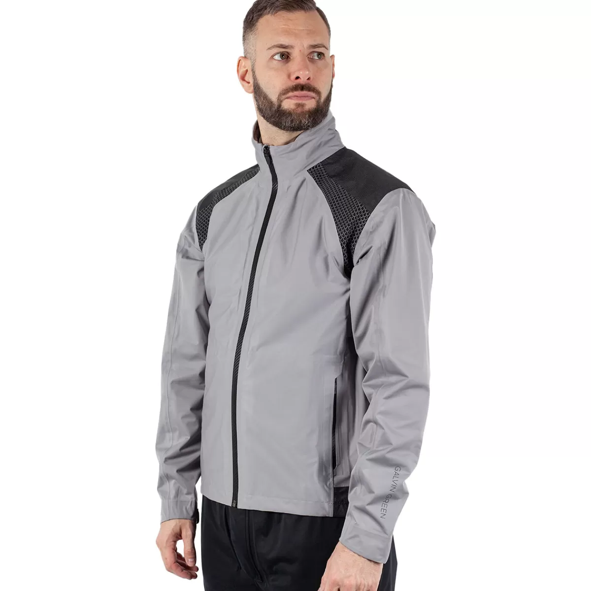 Cheap Galvin Green Men's Action Waterproof Golf Jacket Sharkskin/Black