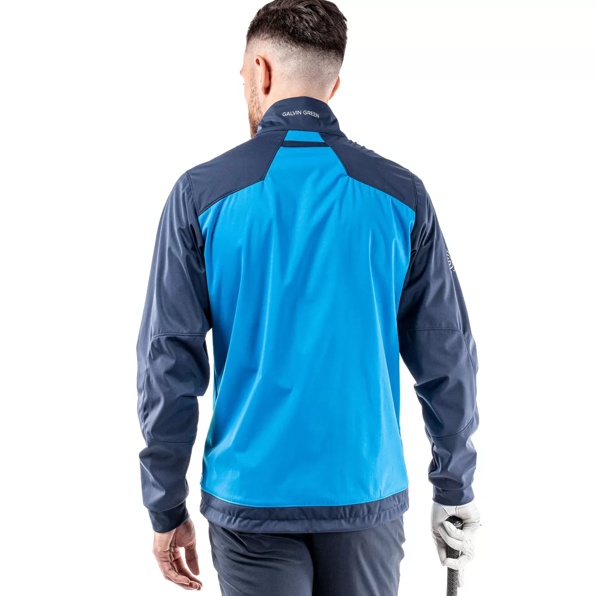 Shop Galvin Green Men's Lyle Golf Jacket Blue/Navy/White