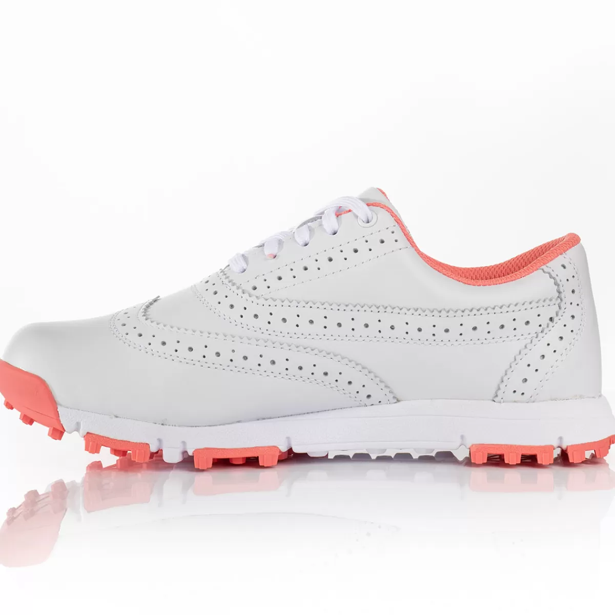 Cheap GOLFINO Ladies Aurora Waterproof Spikeless Golf Shoes White/Pink