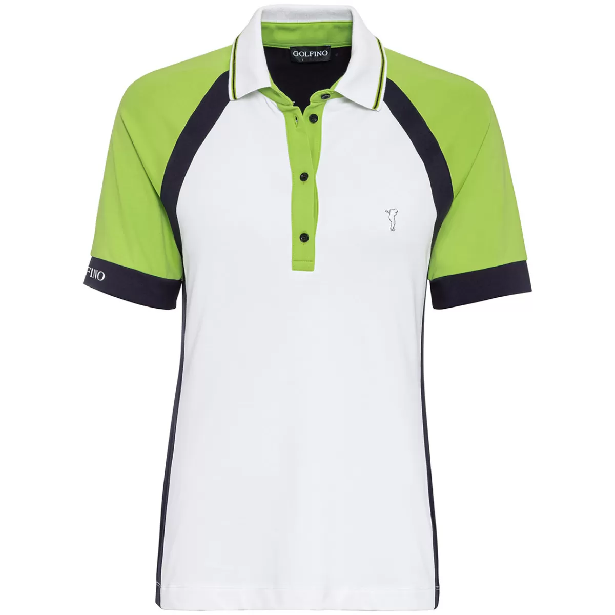 Store GOLFINO Ladies Shoulder Block Golf Polo Shirt Optic White