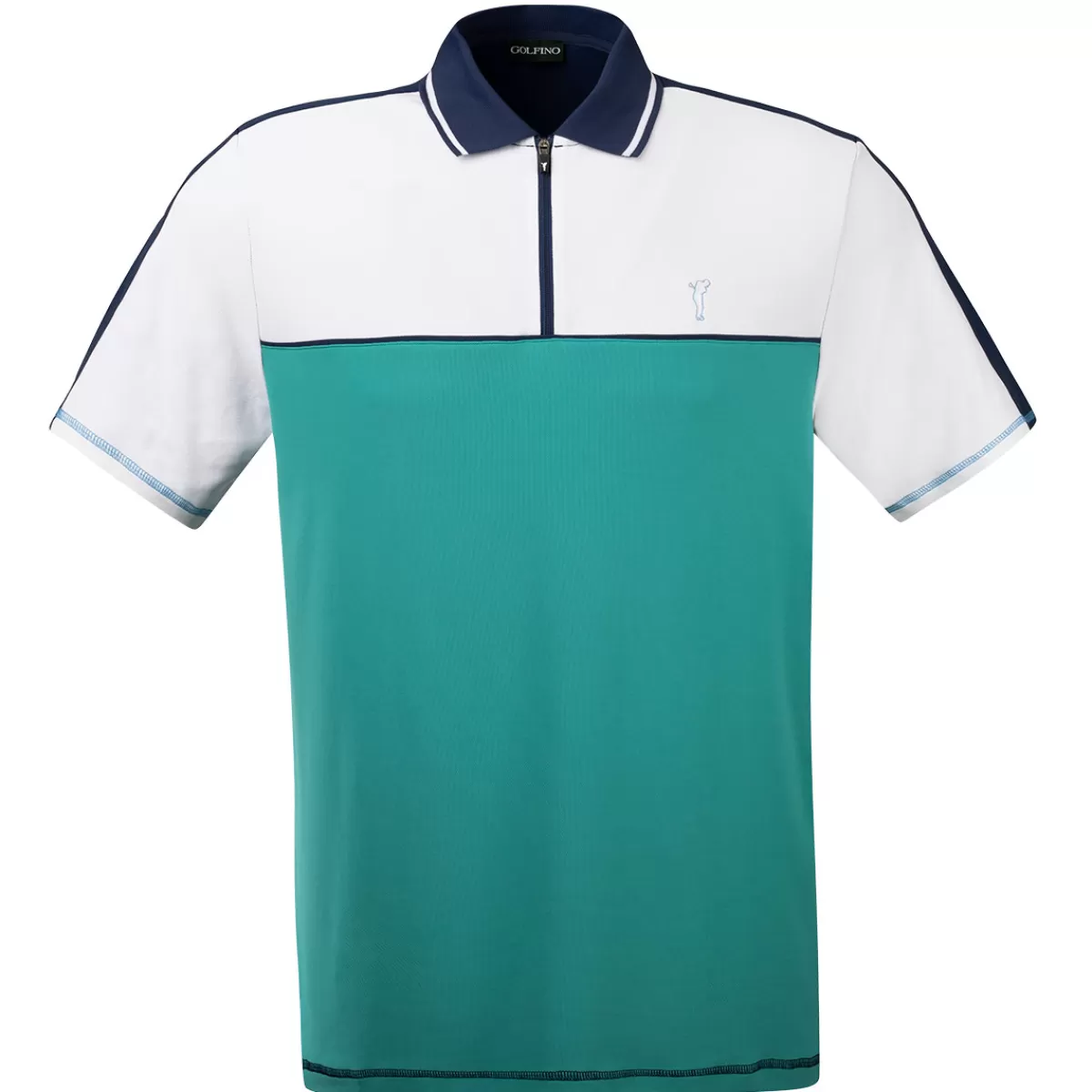 Flash Sale GOLFINO Men's Colour Zip Golf Polo Shirt
