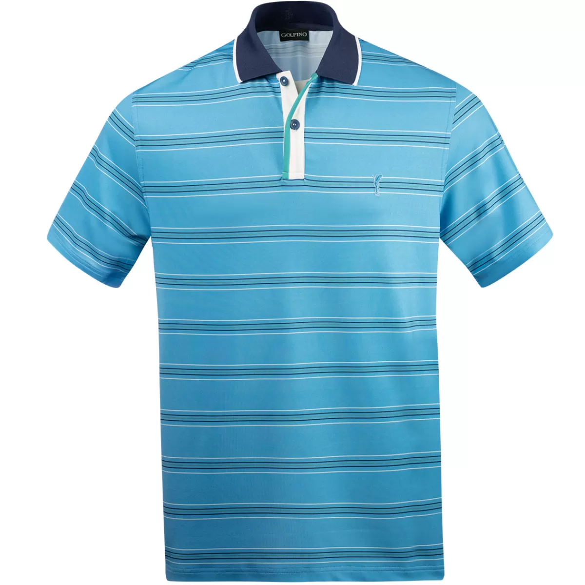 Best GOLFINO Men's Multi-Stripe Breathable Golf Polo Shirt