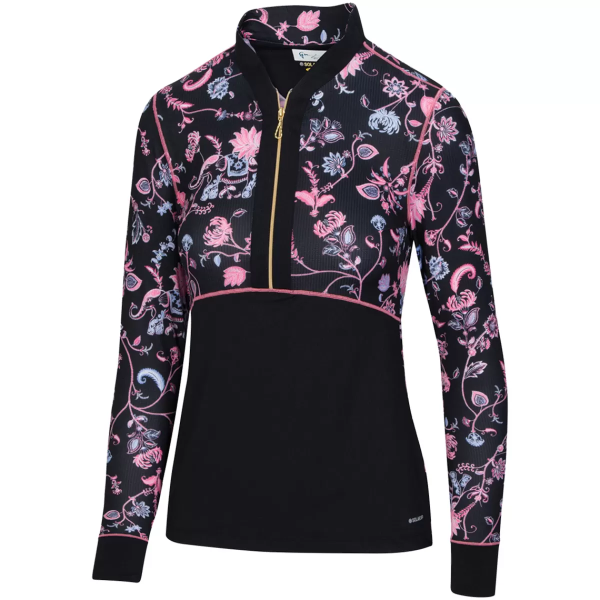 Best Sale Greg Norman Ladies Crown Half Zip Golf Midlayer Black