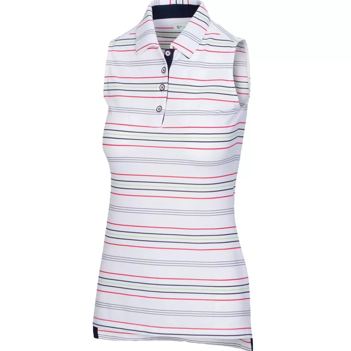 Fashion Greg Norman Ladies Ferry Sleeveless Golf Polo Shirt White