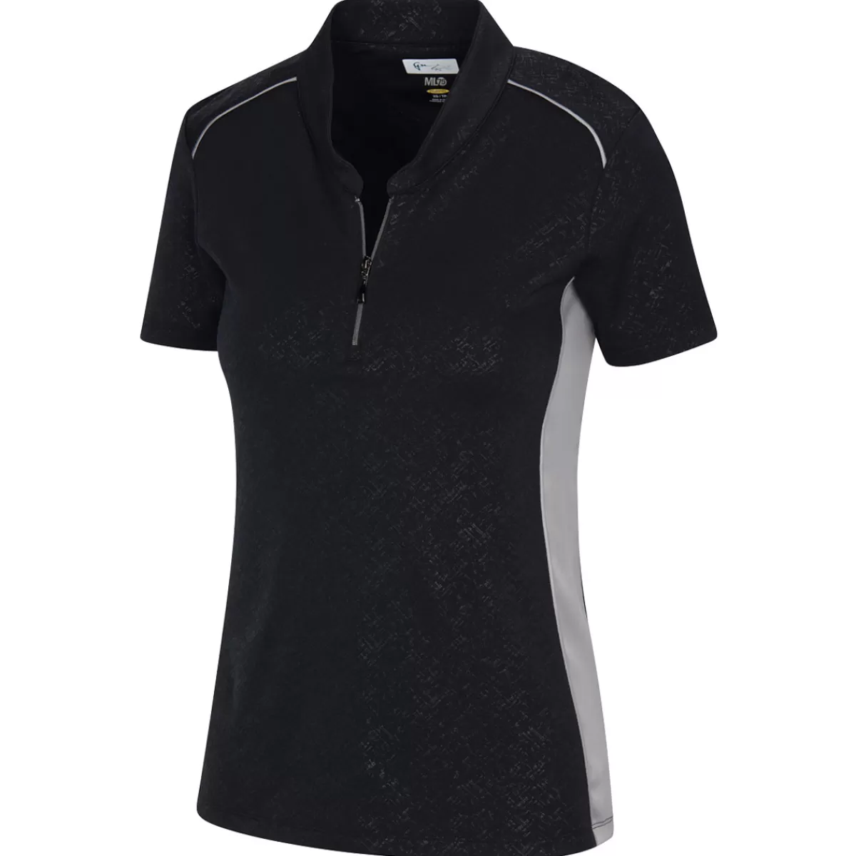 Outlet Greg Norman Ladies Luna Golf Polo Shirt Black