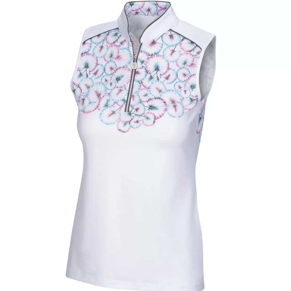 Shop Greg Norman Ladies Ml75 Lily Sleeveless Stretch Golf Polo Shirt White