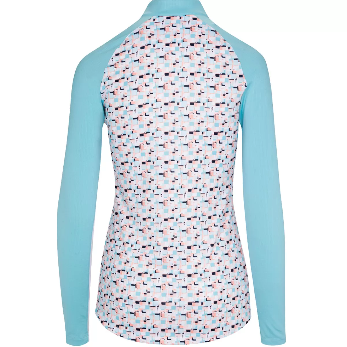 Clearance Greg Norman Ladies Prism Print L/S Half Zip Golf Midlayer