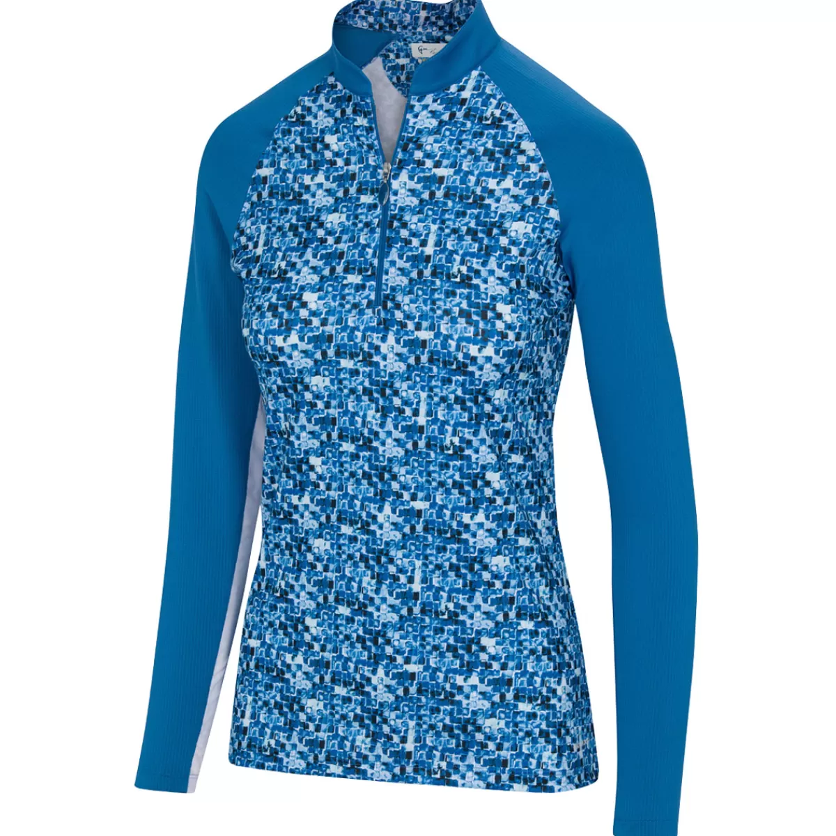 Shop Greg Norman Ladies Tile Print Quarter Zip Golf Mid Layer