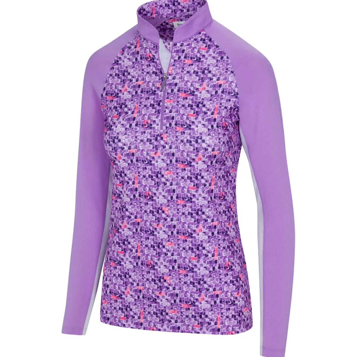 Shop Greg Norman Ladies Tile Print Quarter Zip Golf Mid Layer