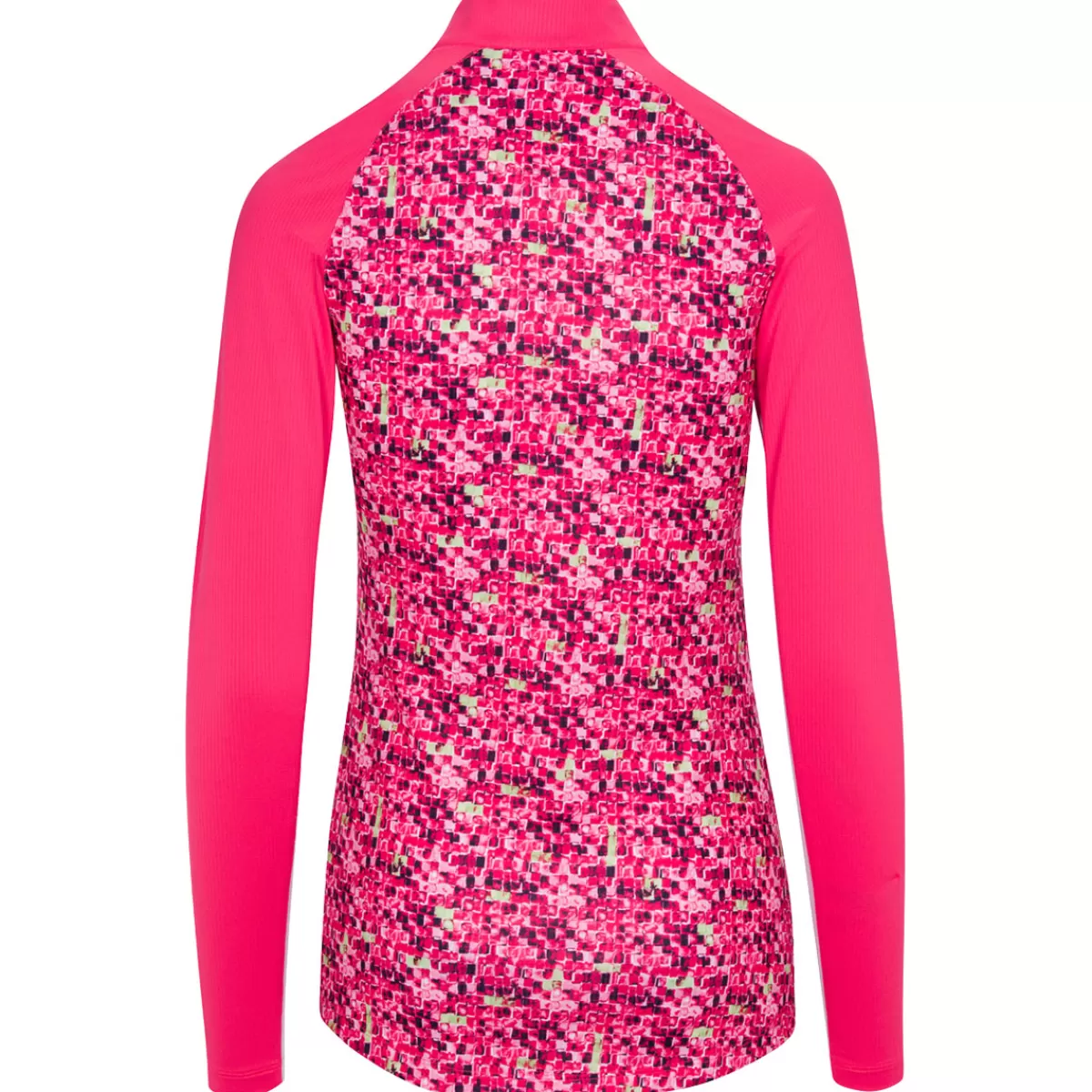 Clearance Greg Norman Ladies Tile Print Quarter Zip Golf Mid Layer