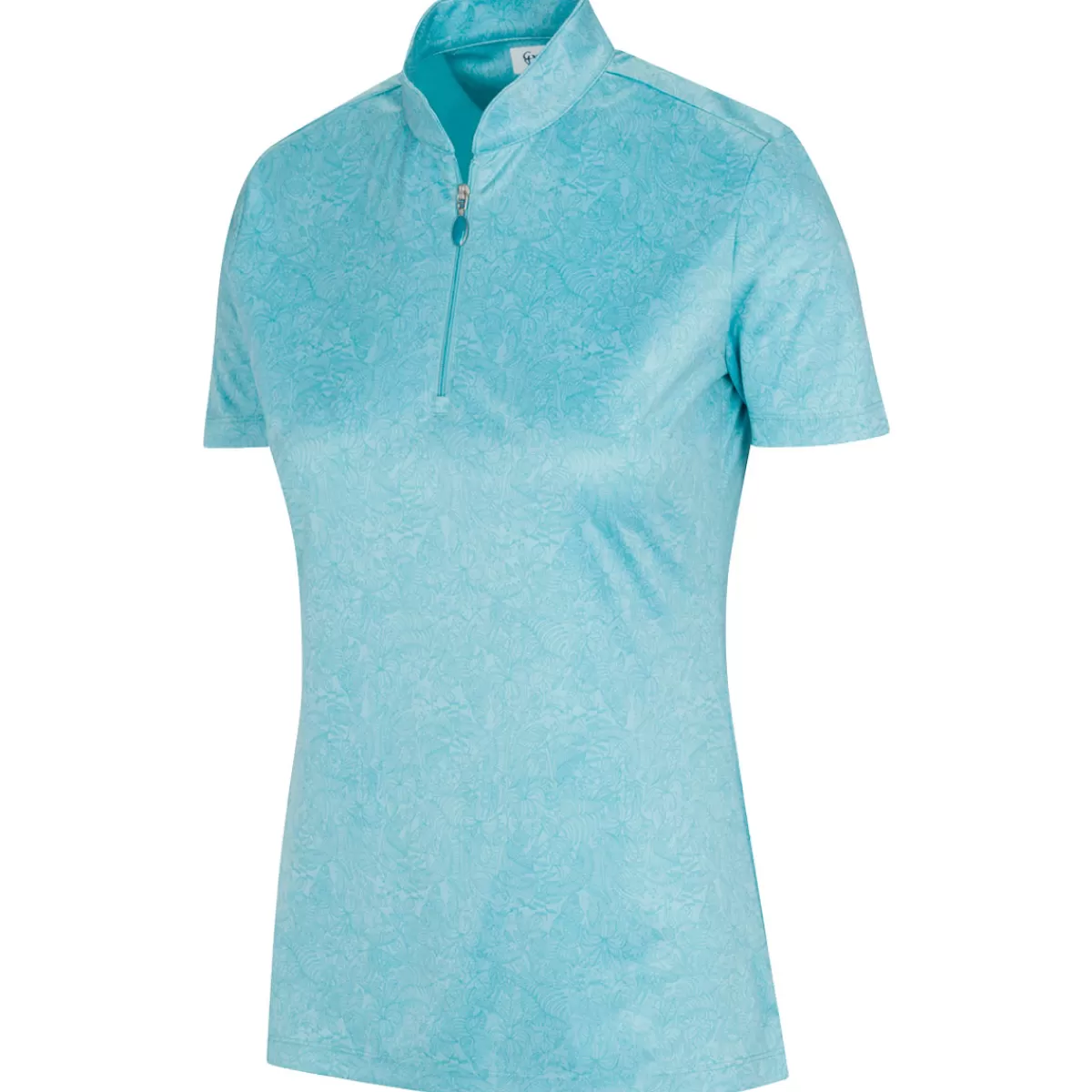 Shop Greg Norman Ladies Tropical Menagerie Zip Golf Polo Shirt