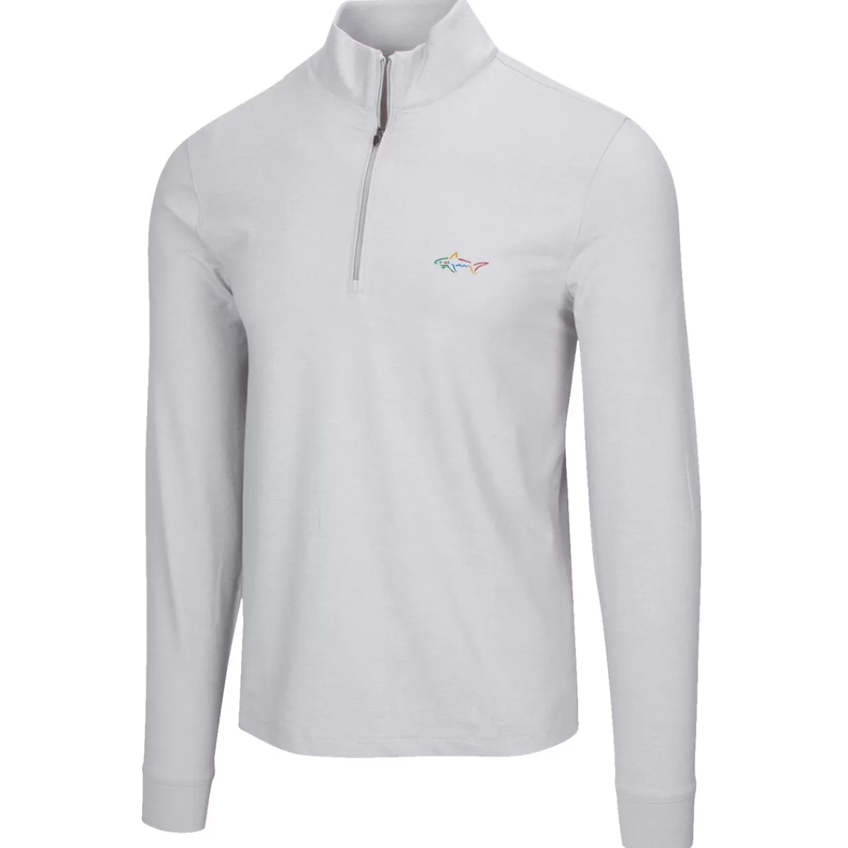 Cheap Men's Heathered Half Zip Mock Golf Midlayer Men Men's Golf Sweaters