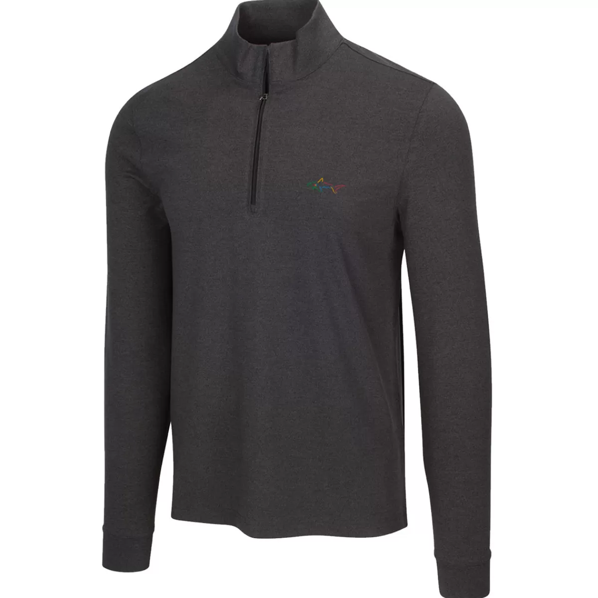 Shop Men's Heathered Half Zip Mock Golf Midlayer Men Men's Golf Sweaters