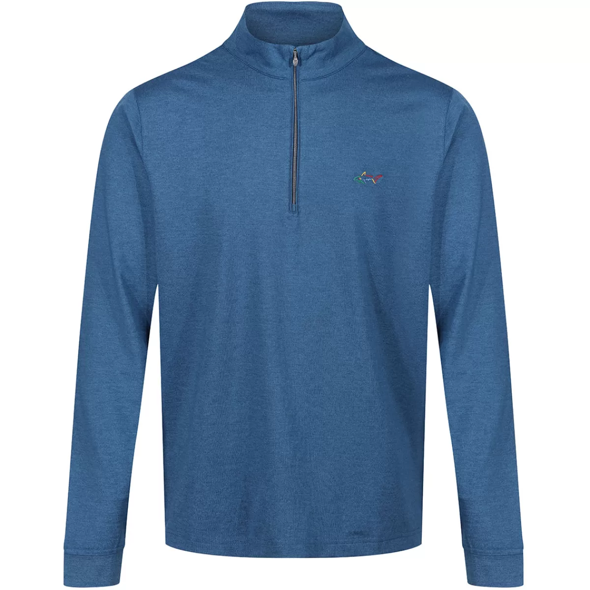 Cheap Men's Heathered Half Zip Mock Golf Midlayer Men Men's Golf Sweaters