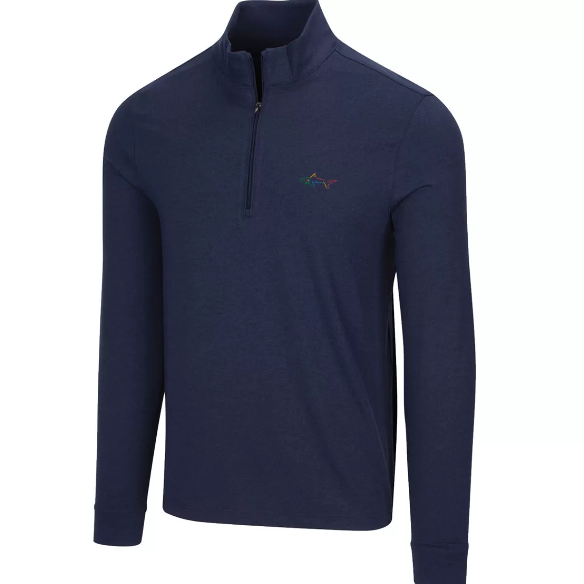 Store Men's Heathered Half Zip Mock Golf Midlayer Men Men's Golf Sweaters