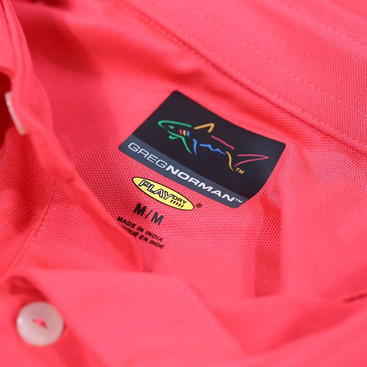 Store Greg Norman Men's Neck Logo Stretch Golf Polo Shirt