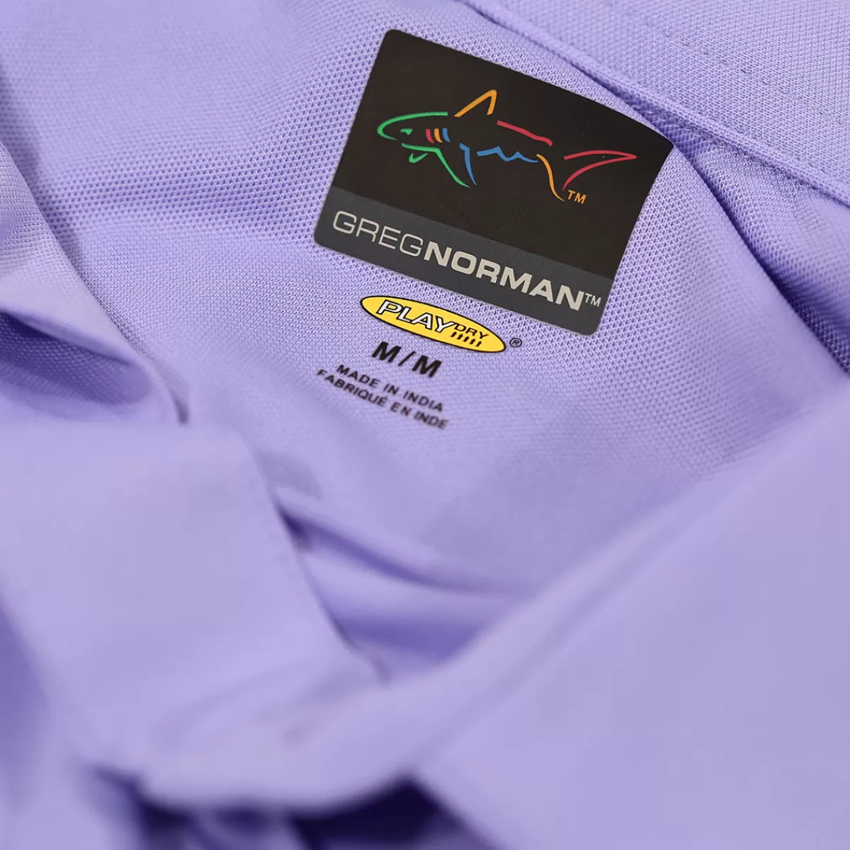 Store Greg Norman Men's Neck Logo Stretch Golf Polo Shirt