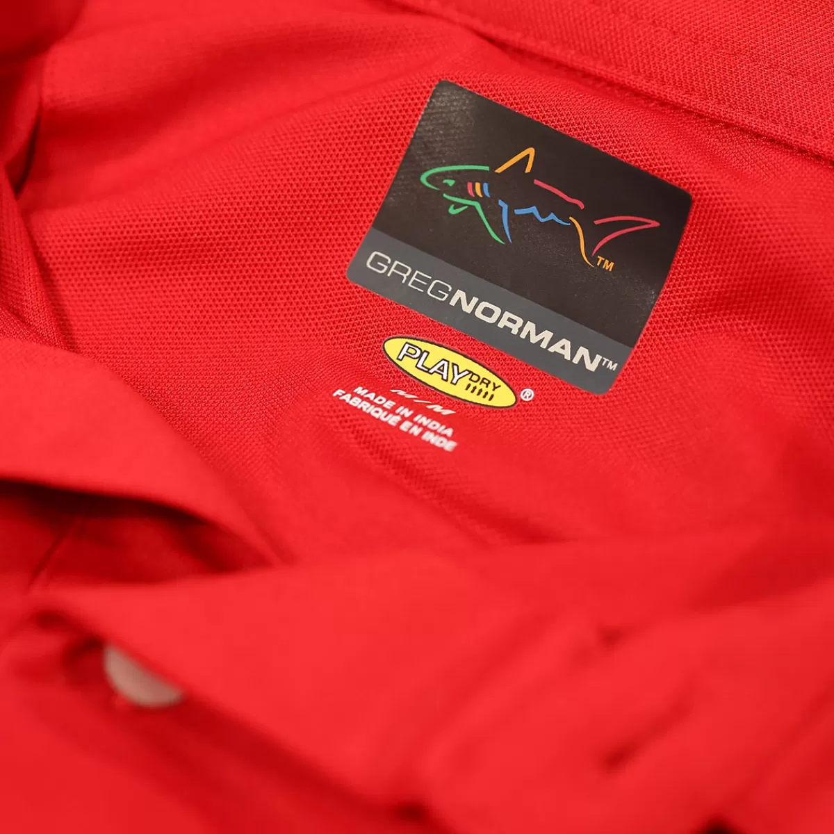 Store Greg Norman Men's Neck Logo Stretch Golf Polo Shirt