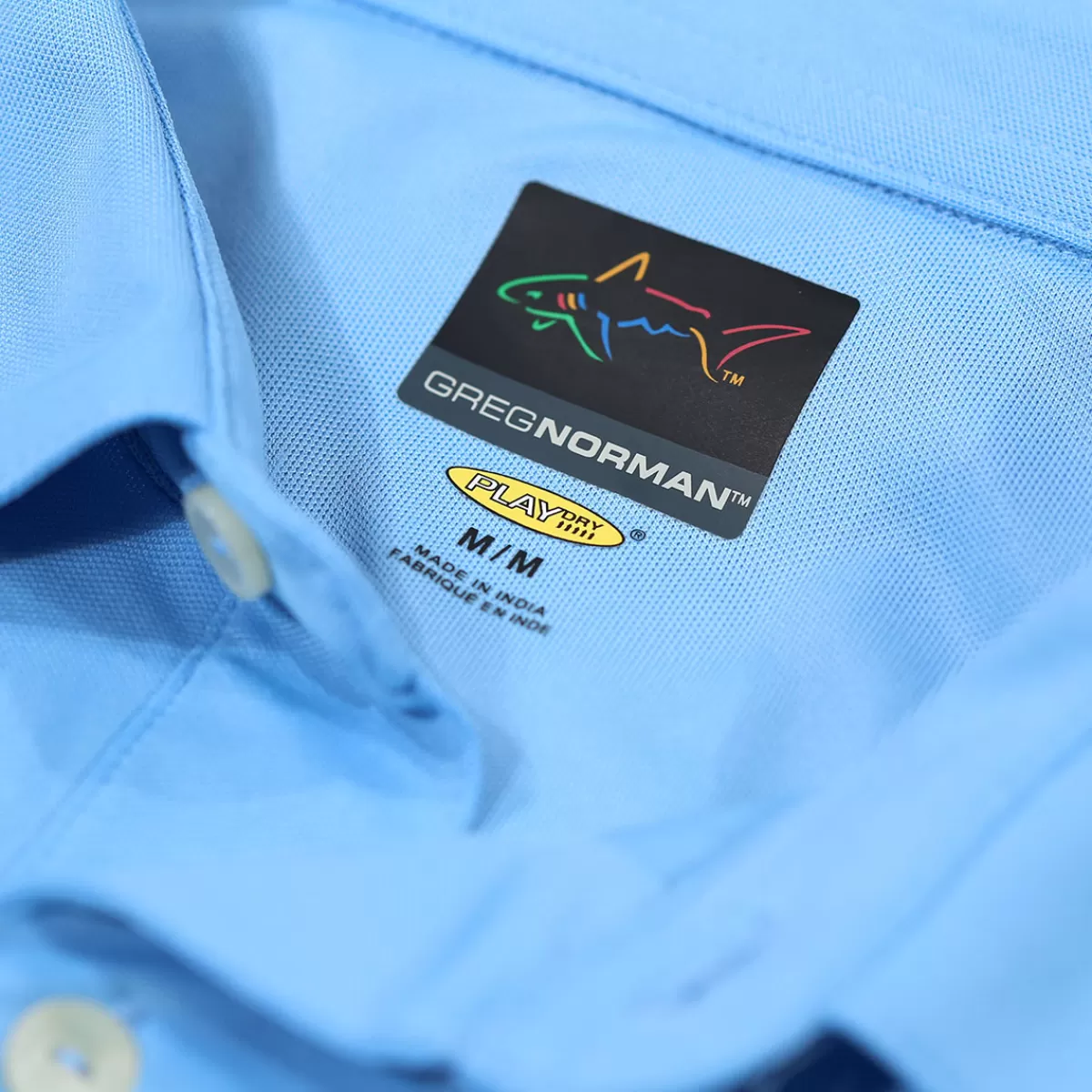 Store Greg Norman Men's Neck Logo Stretch Golf Polo Shirt