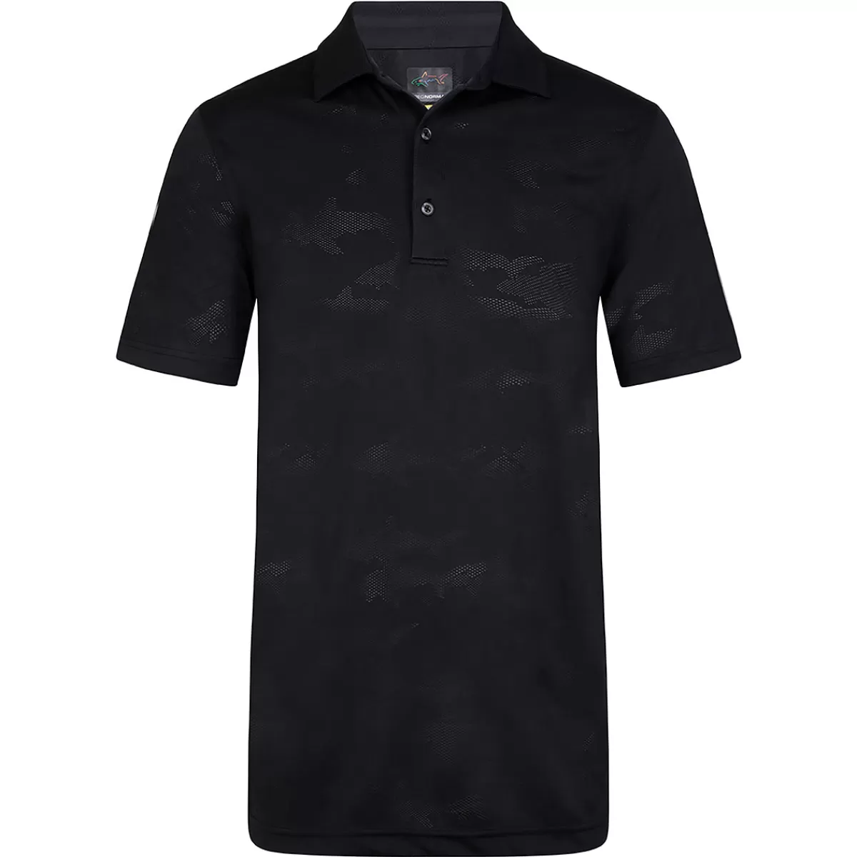Best Sale Greg Norman Men's Shark Jacquard Golf Polo Shirt