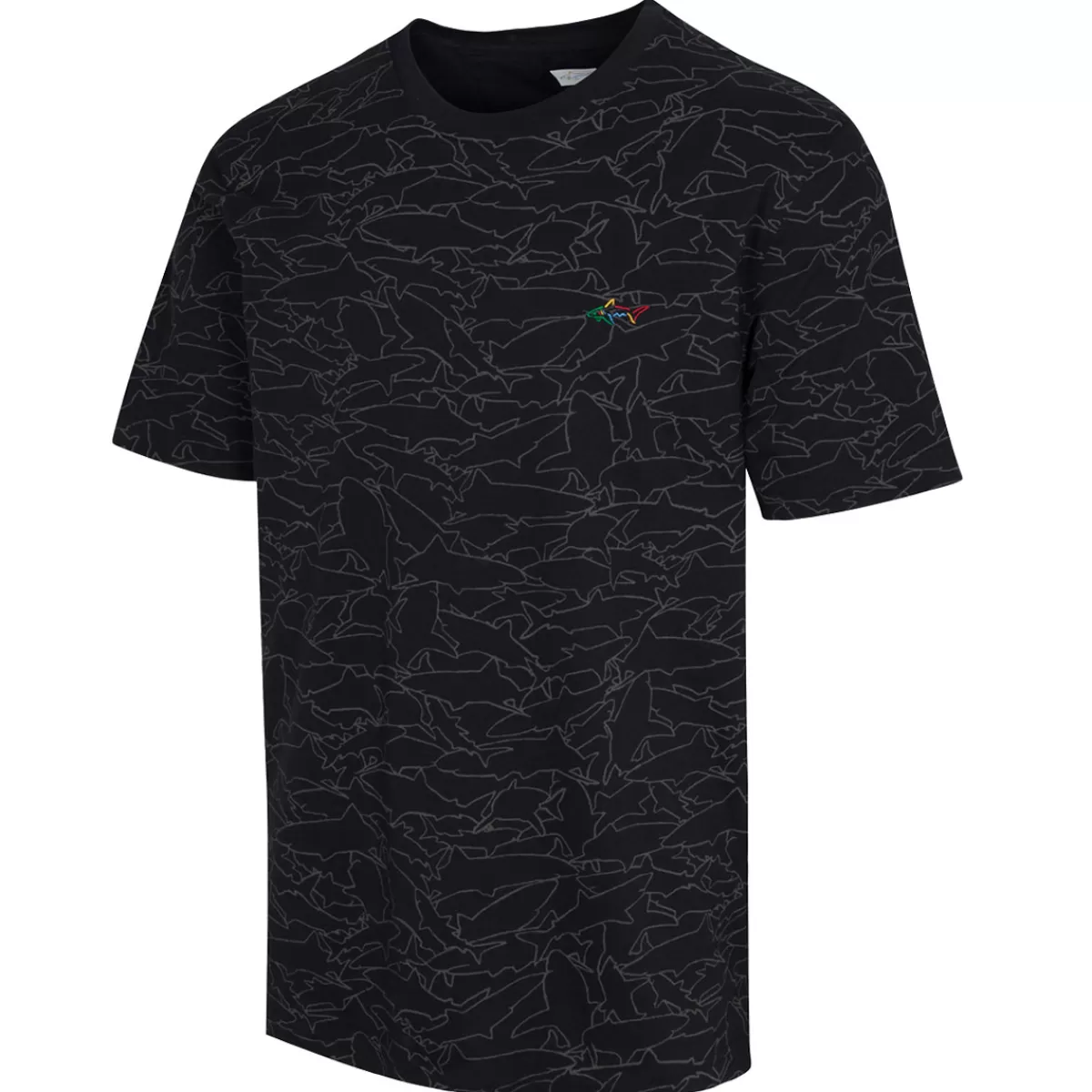 Best Sale Men's Shark Print Cotton Golf T-Shirt Men Men's Golf T-Shirts