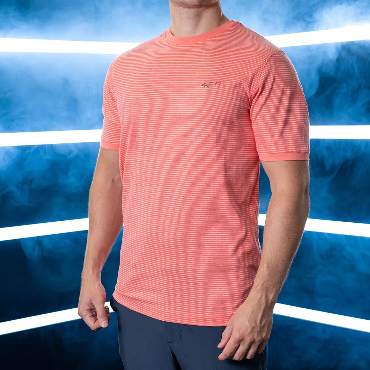 Cheap Greg Norman Men's Soft Cotton Stripe Golf T-Shirt