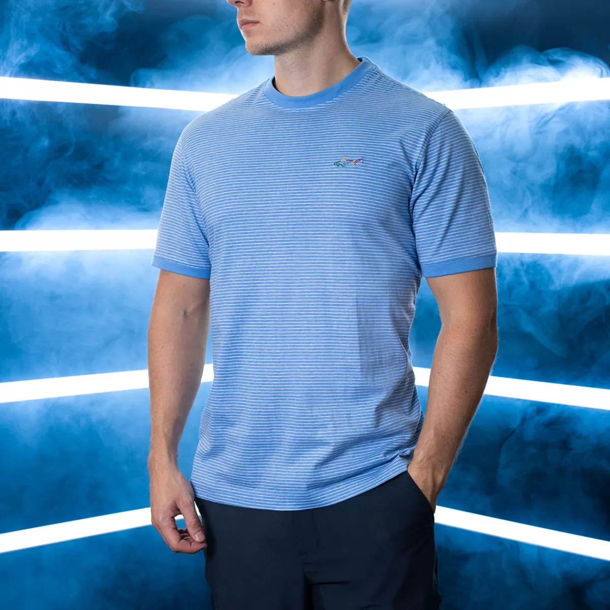 Cheap Men's Soft Cotton Stripe Golf T-Shirt Men Men's Golf T-Shirts