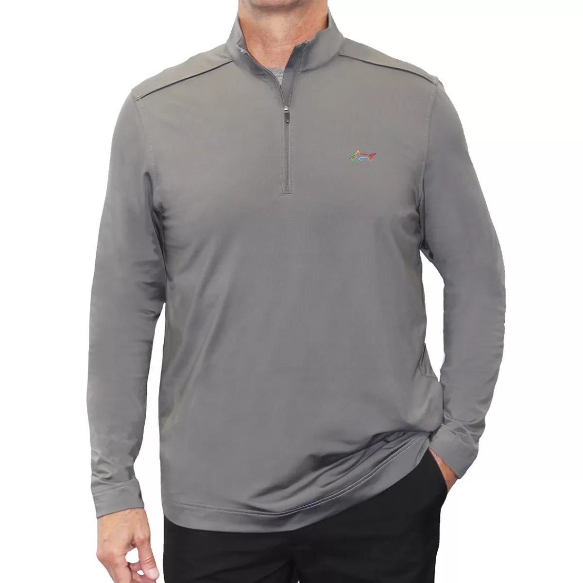 Shop Men's Tech Solid Microfleece Half Zip Golf Midlayer Men Men's Golf Sweaters
