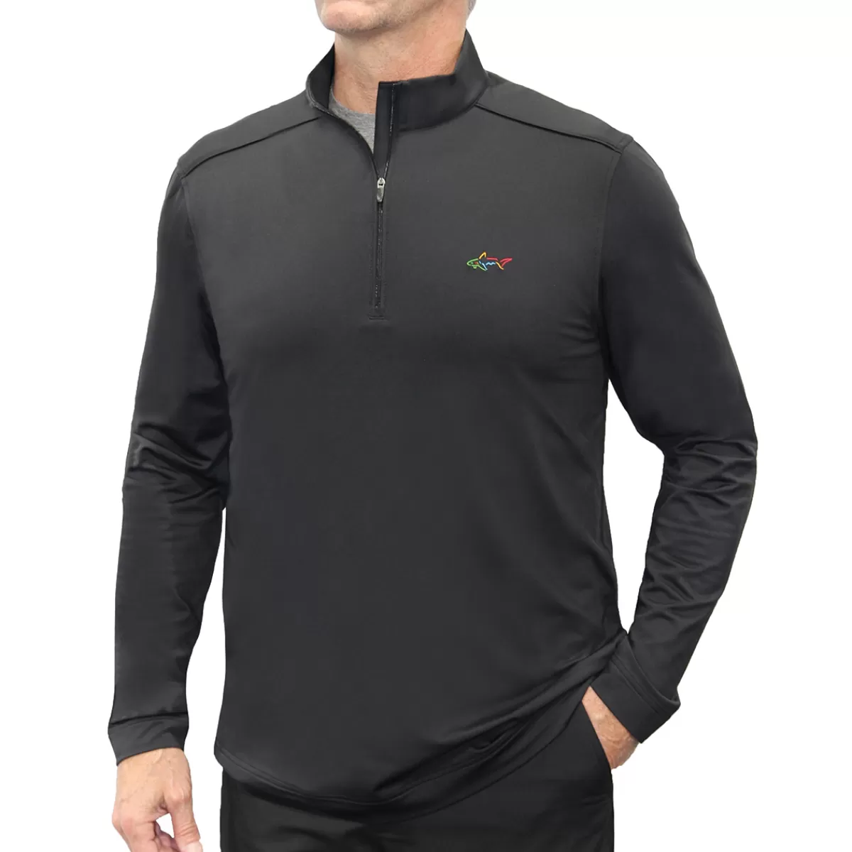 Fashion Men's Tech Solid Microfleece Half Zip Golf Midlayer Men Men's Golf Sweaters