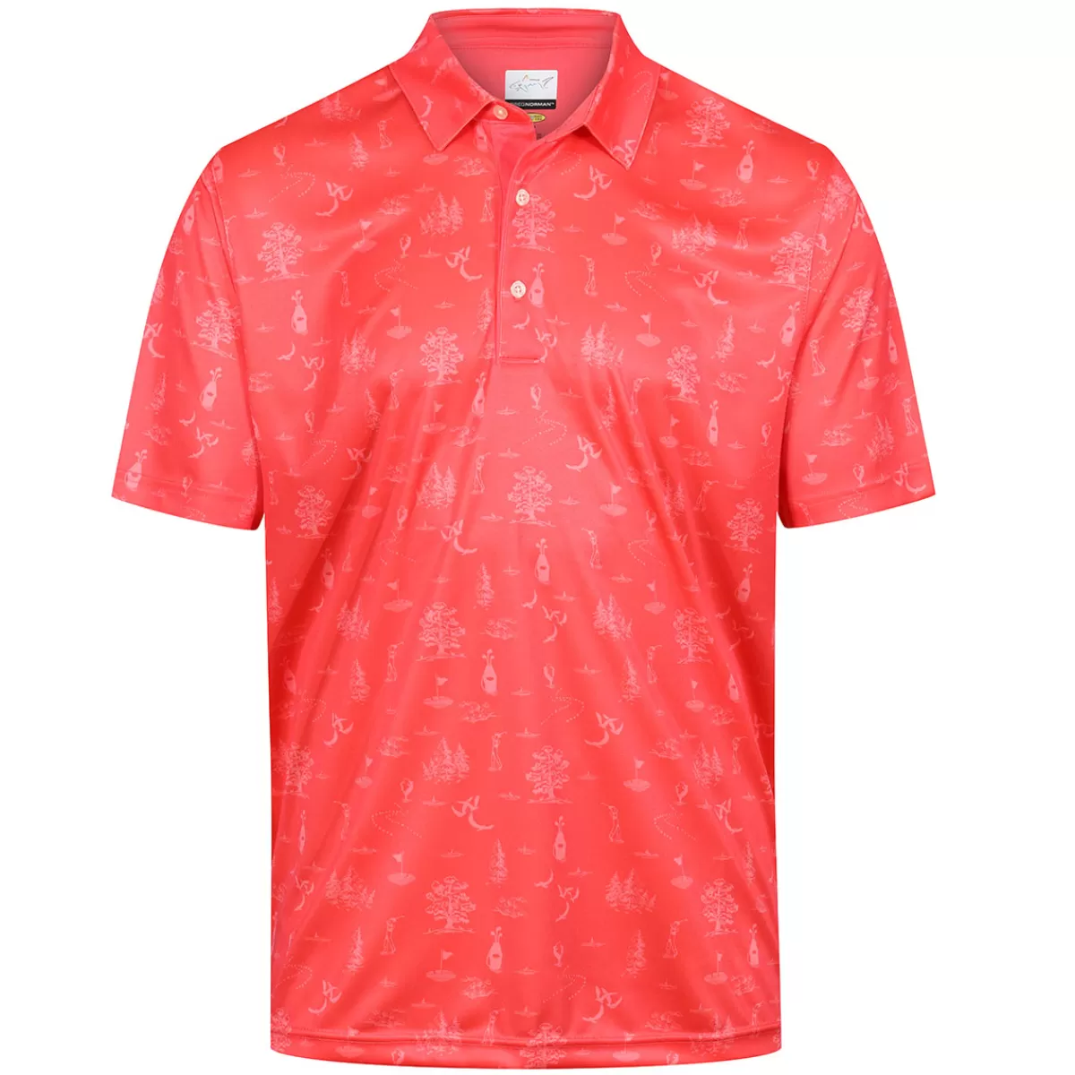 Best Sale Greg Norman Men's Toile Print Golf Polo Shirt