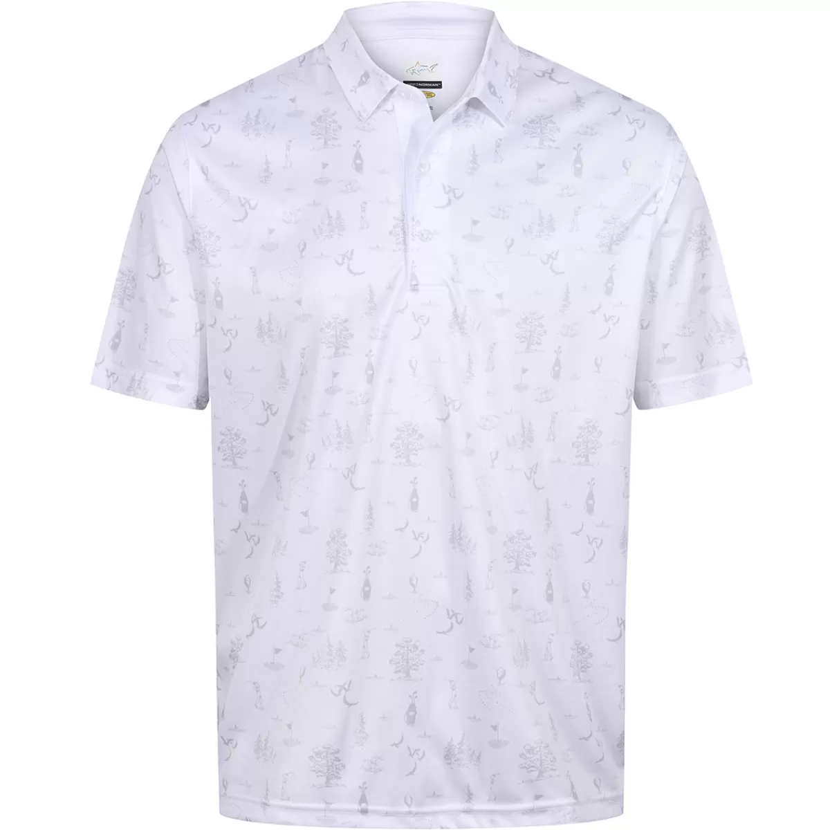 Cheap Greg Norman Men's Toile Print Golf Polo Shirt