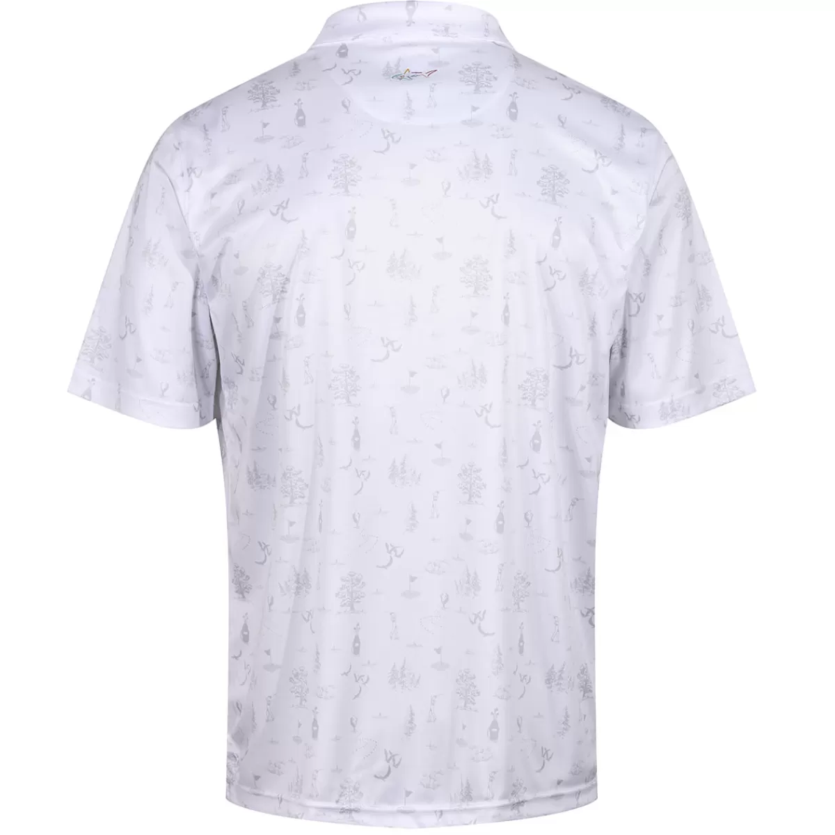 Cheap Greg Norman Men's Toile Print Golf Polo Shirt