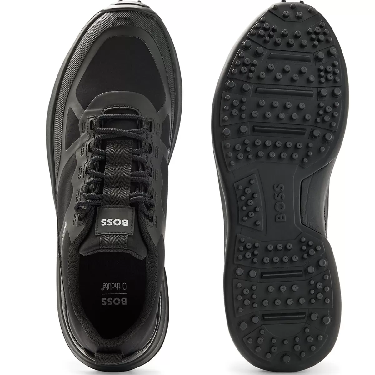 Clearance Hugo Boss Men's Cedric Running-Style Lmyx Spikeless Golf Trainers Black