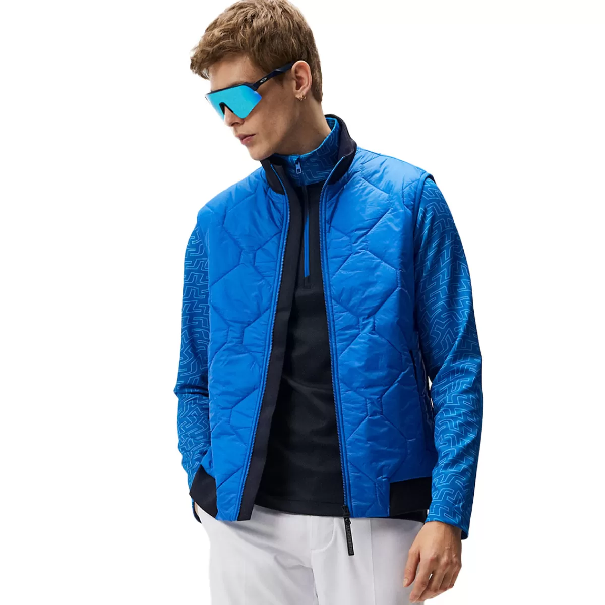 Clearance J.Lindeberg Men's Quilt Hybrid Golf Gilet Men Men's Golf Sweaters
