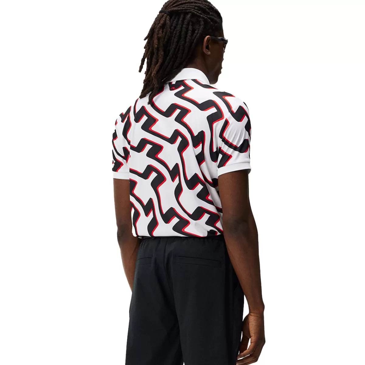 Best J.Lindeberg Men's Tour Tech Print Golf Polo Shirt Men Men's Golf Polo Shirts