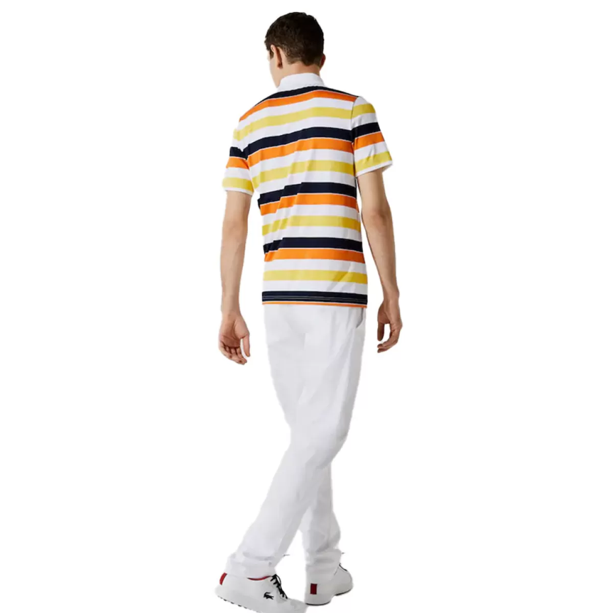 Discount Men's Sport Breathable Striped Stretch Golf Polo Shirt Men Men's Golf Polo Shirts