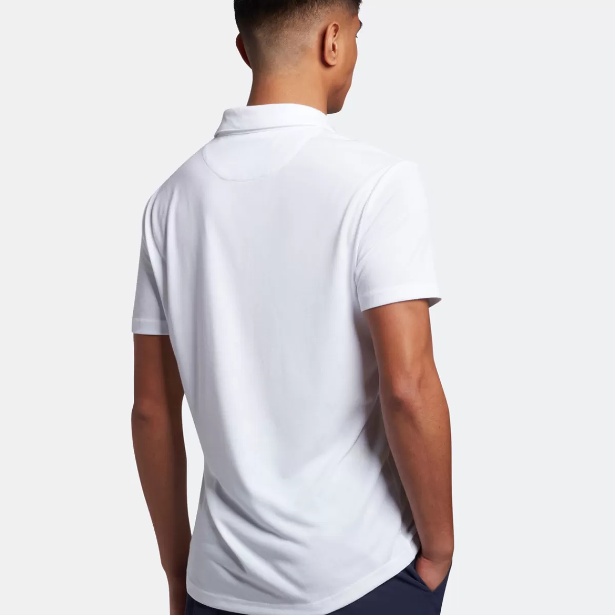 New Lyle & Scott Men's Jacquard Golf Polo Shirt White