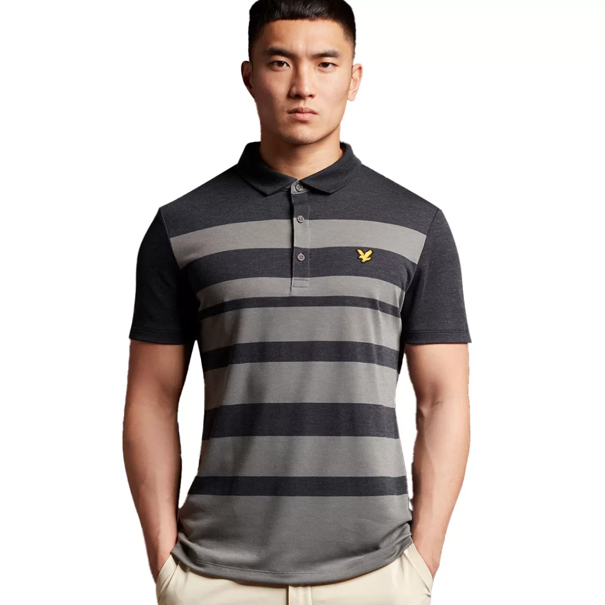 Best Lyle & Scott Men's Lightweight Wide Stripe Stretch Golf Polo Shirt