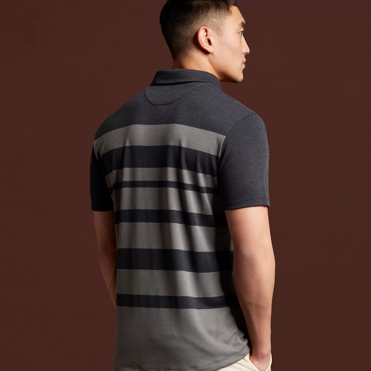 Best Lyle & Scott Men's Lightweight Wide Stripe Stretch Golf Polo Shirt