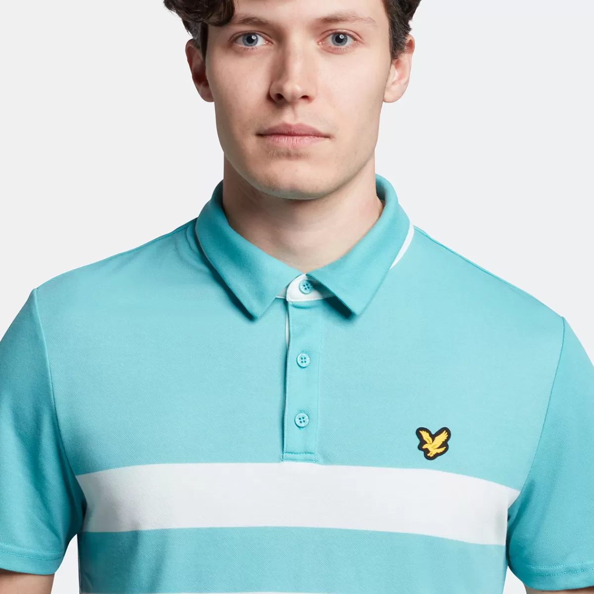 Online Lyle & Scott Men's Lightweight Wide Stripe Stretch Golf Polo Shirt