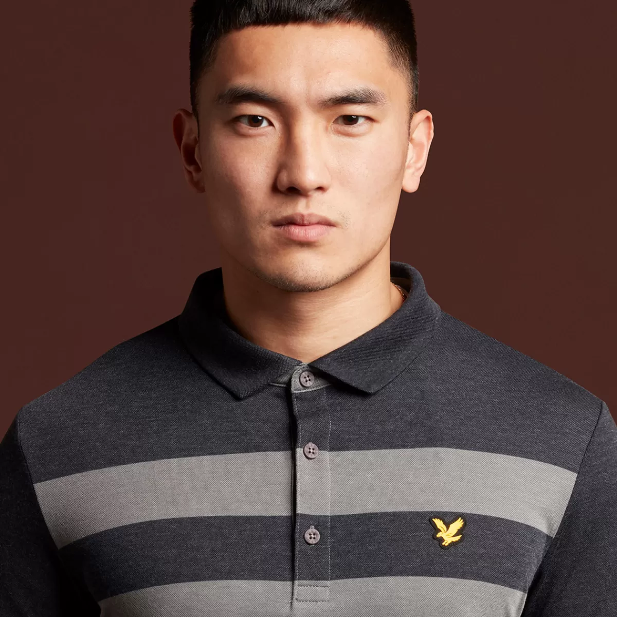 Best Lyle & Scott Men's Lightweight Wide Stripe Stretch Golf Polo Shirt