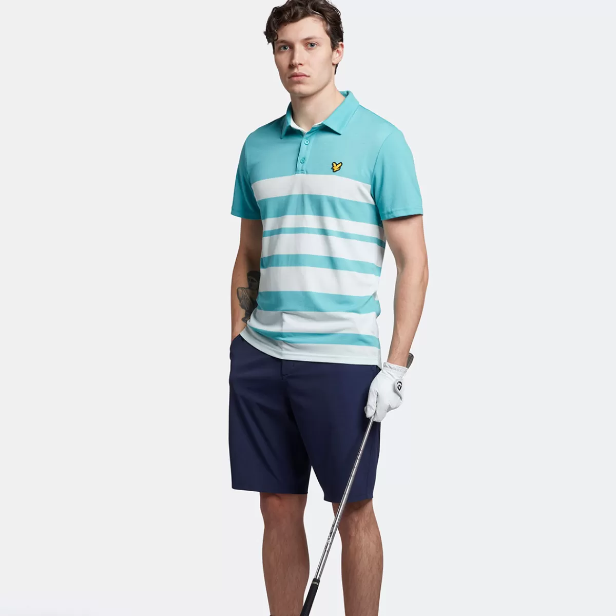 Online Lyle & Scott Men's Lightweight Wide Stripe Stretch Golf Polo Shirt
